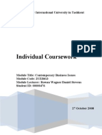 Westminster International University Coursework on Business Ethics