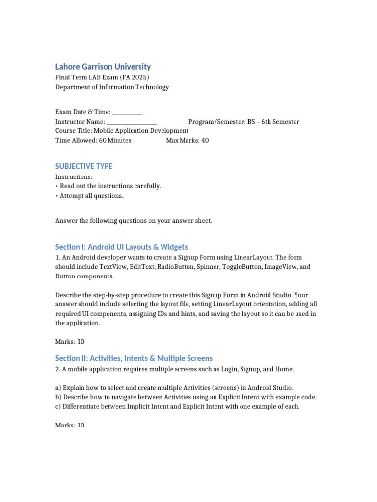 Mobile App Development Final Paper LGU Format | PDF