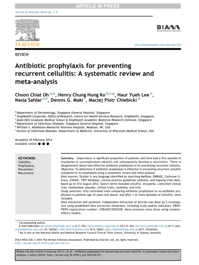 J Jinf 2014 02 011 | PDF | Meta Analysis | Systematic Review