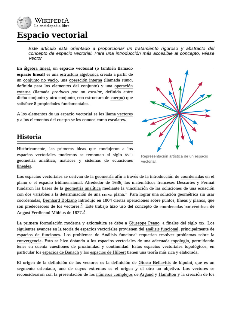 Espacio Vectorial | PDF | Espacio vectorial | Base (álgebra lineal)