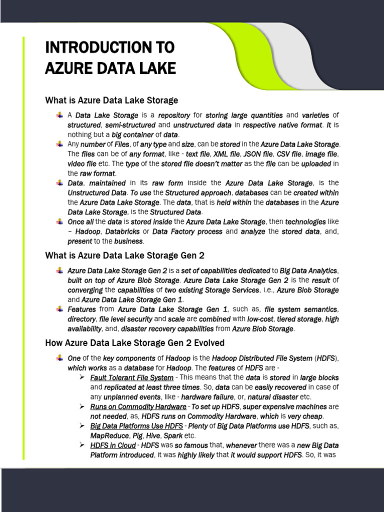 Azure Data Lake Storage Gen2 Tutorial | PDF | Apache Hadoop | Computer File