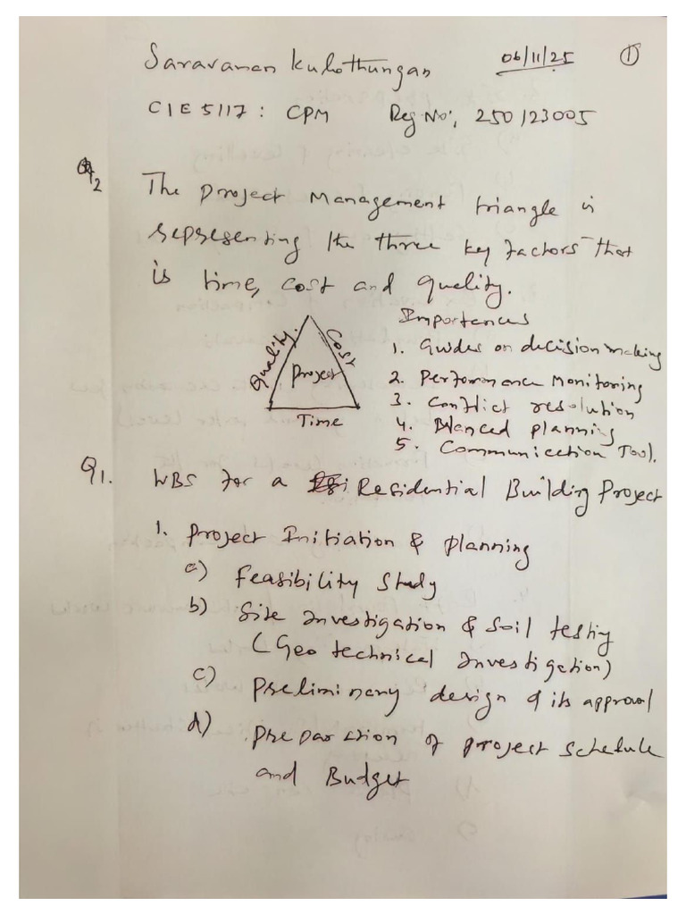 CPM Internal Test - Answer Sheet | PDF