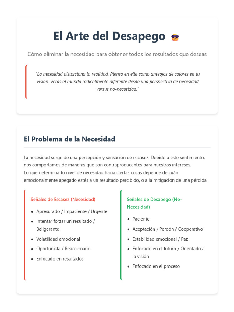 El Arte Del Desapego_ Eliminar La Necesidad Para Lograr Resultados ...