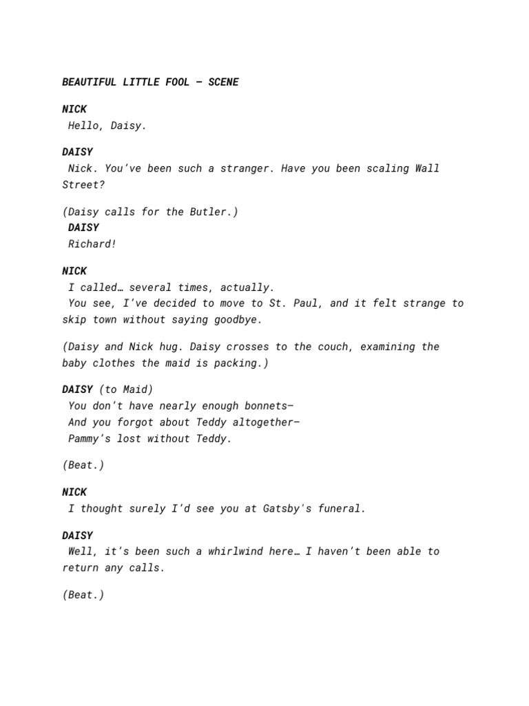 Great Gatsby Scripts | PDF
