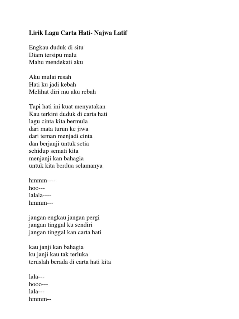 lirik lagu hati hati