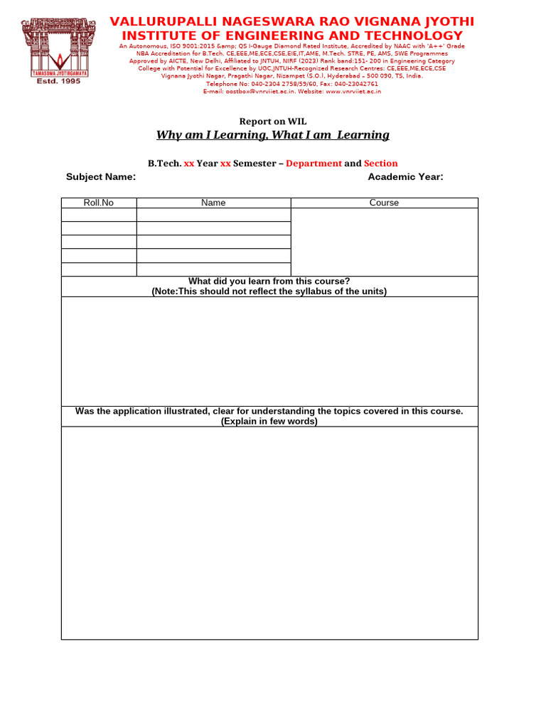 WIL Sample Report Format | PDF | Career And Technical Education ...