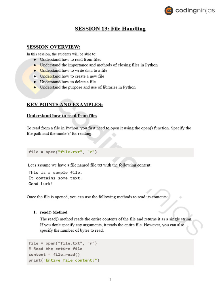 Session 13 - Summary-6028 | PDF | Computer File | Directory (Computing)
