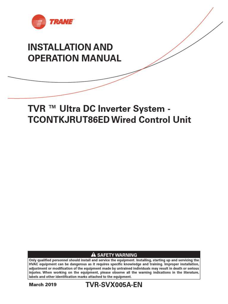 Iom en VRF Wired Control TVR Ultra Tcontkjrut86ed TVR | PDF | Screw ...