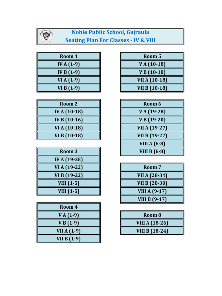 Seating Plan Only 4 To 8 Group | PDF