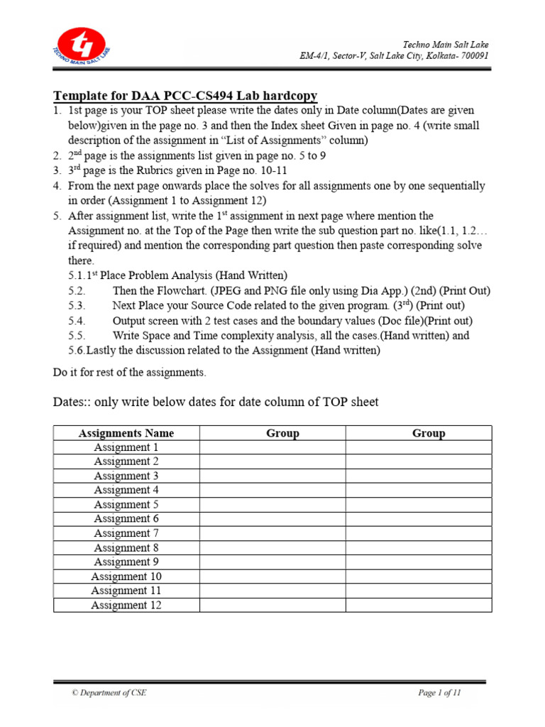 Daa Lab Template | PDF | Dynamic Programming | Theoretical Computer Science