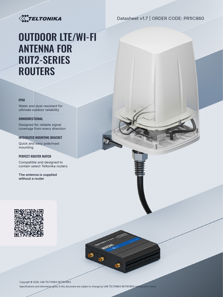 Outdoor LTE-Wi-Fi Antenna For RUT2-series Routers PR1IC860 - v1.7 | PDF ...
