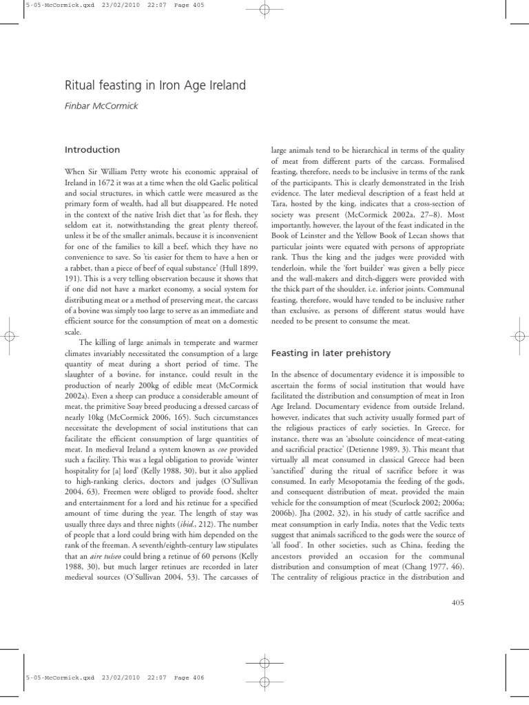 Ritual Feasting in Iron Age Ireland | PDF | Sacrifice | Ireland