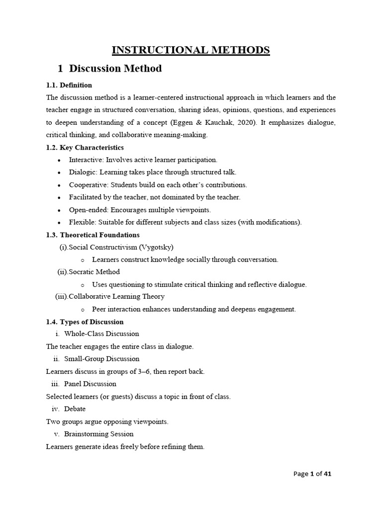 Edci 221 Instructional Methods - 25-26 s2 | PDF | Learning | Experiment