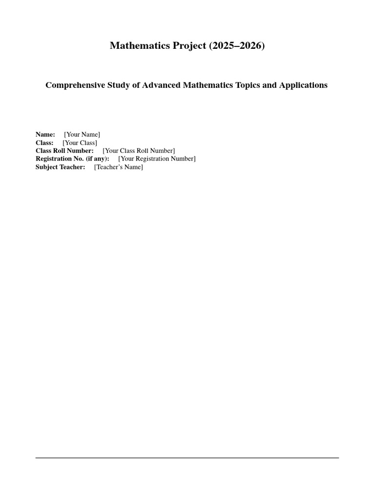 Mathematics Project | PDF | Mathematics | Mathematical Optimization