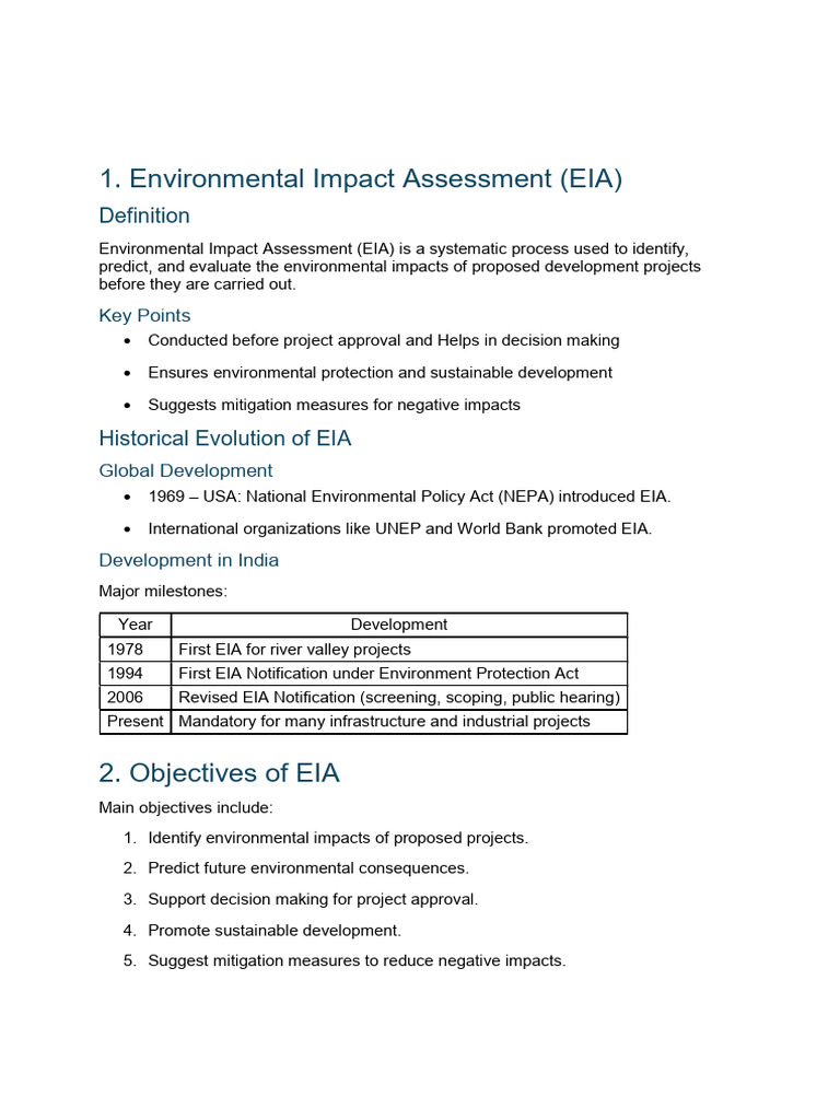Eia Notes Final | PDF | Environmental Impact Assessment | Geographic ...