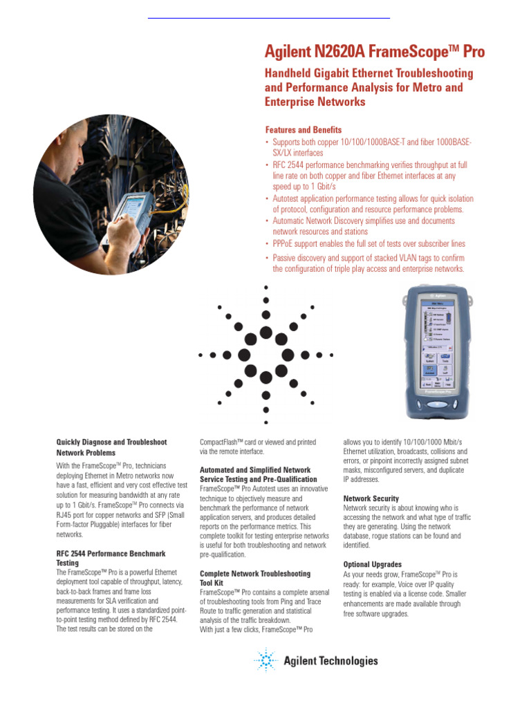 Agilent Framescope Pro Specifications Spec Sheet | PDF | Computer ...