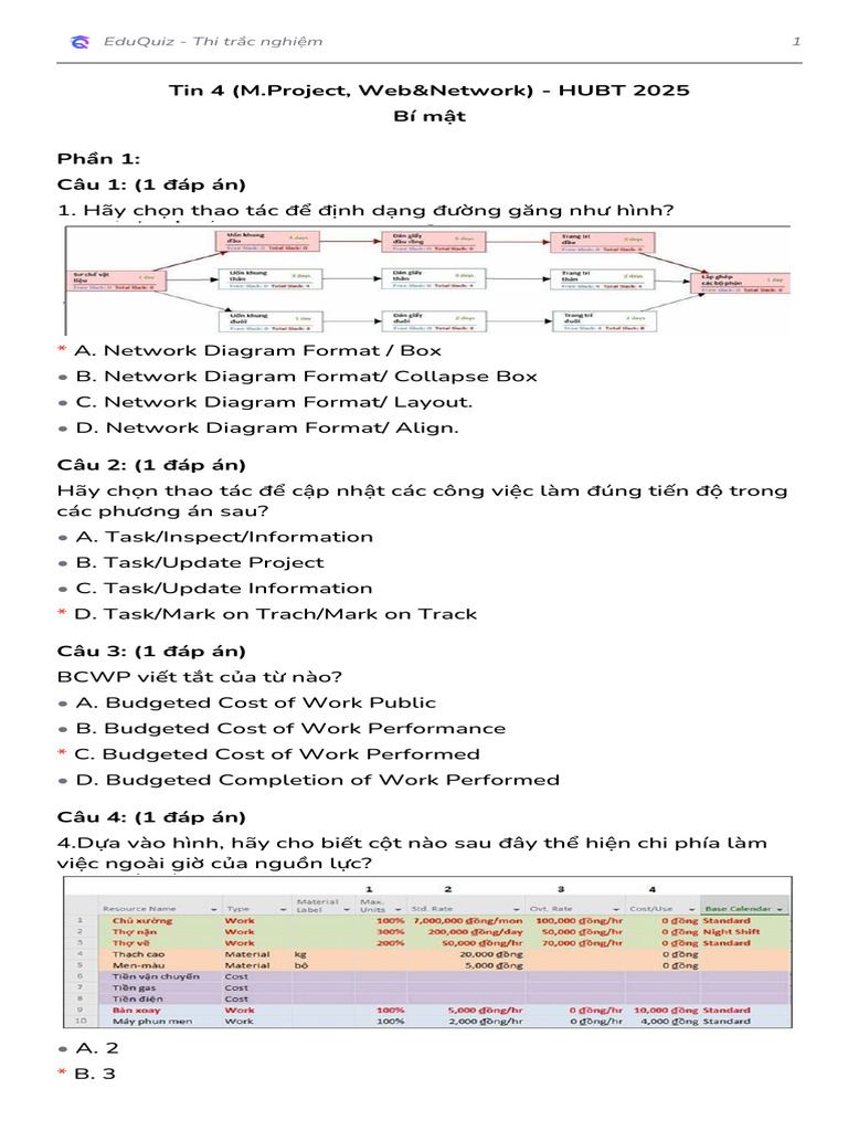 Tin 4 M.project WebNetwork HUBT 2025 1 | PDF