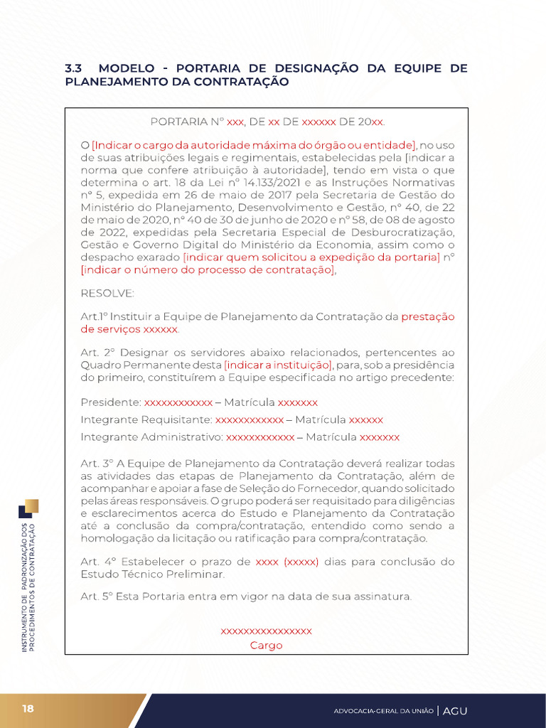 Modelo - Designação Equipe de Planejamento | PDF