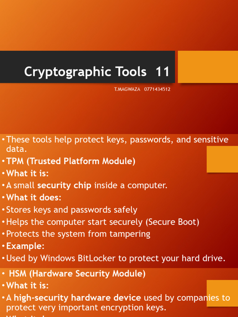 Cryptographic Tools 11 | PDF