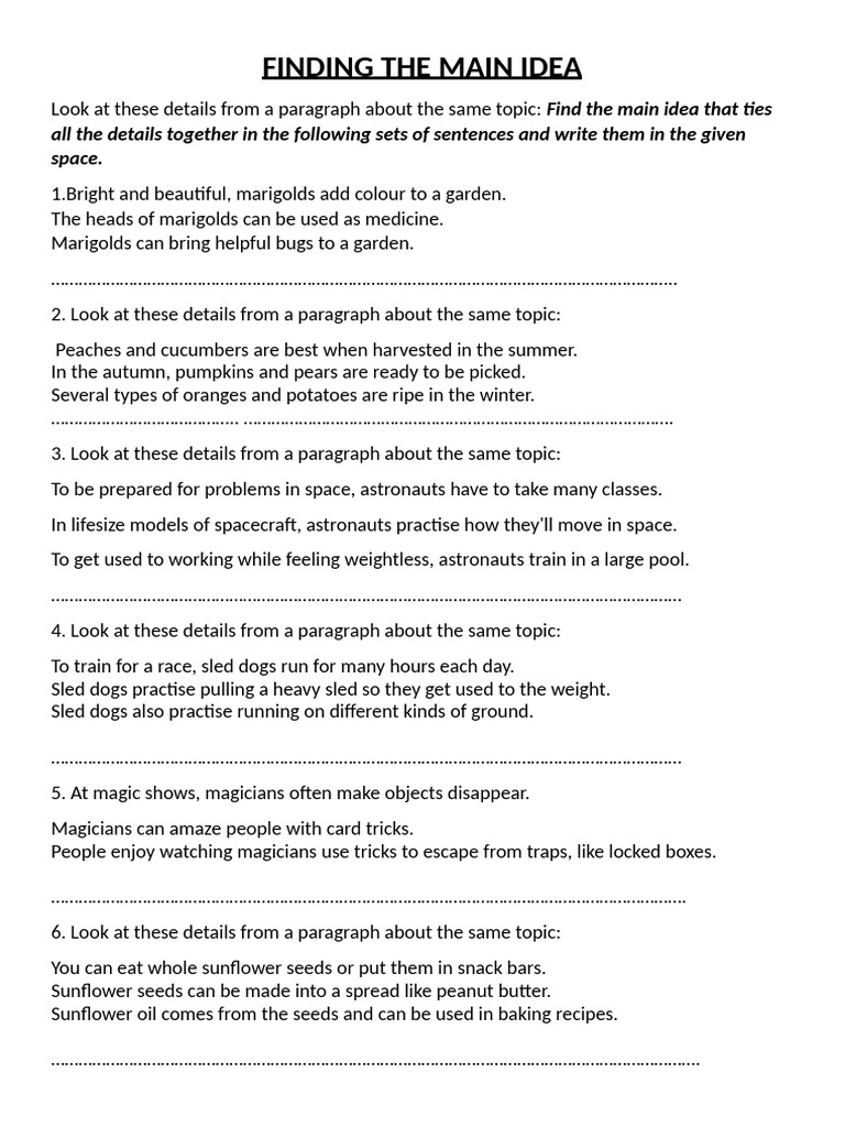 Main Idea | PDF