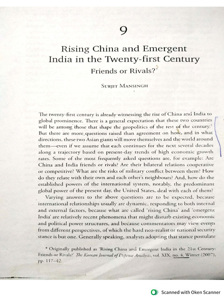 India-China (Surjit Mansingh) | PDF
