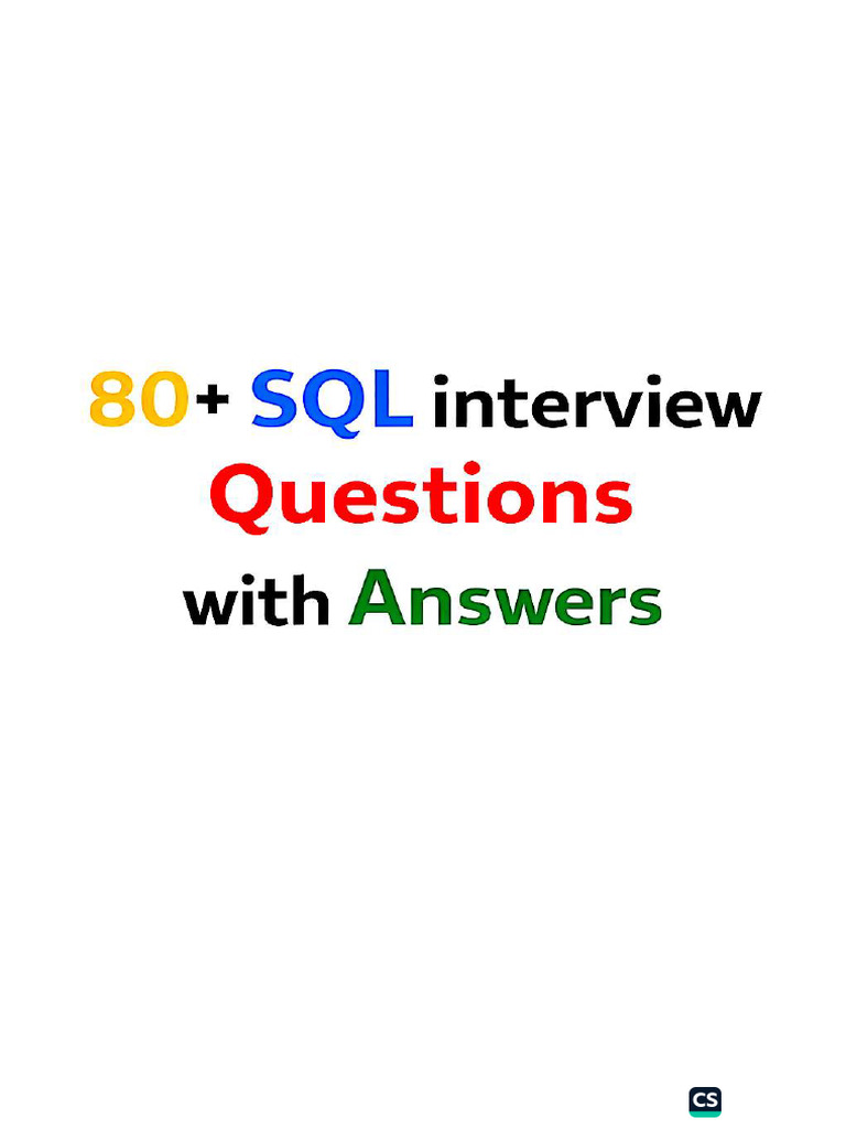 50 SQL Interview | PDF