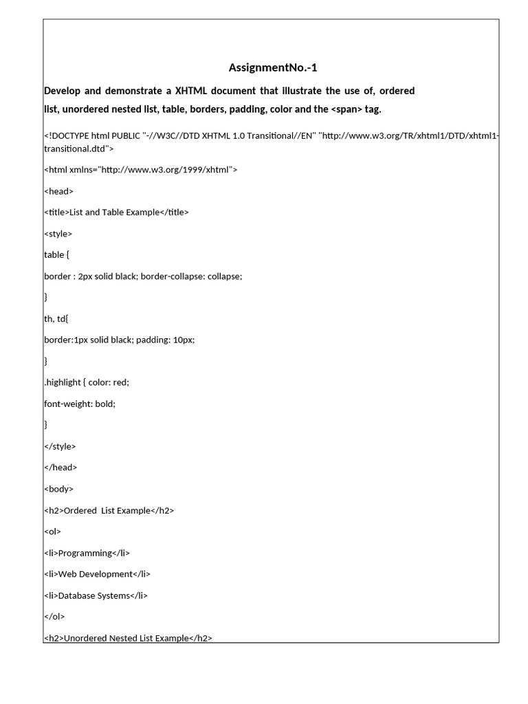 Web Assignments | PDF | Html | Text