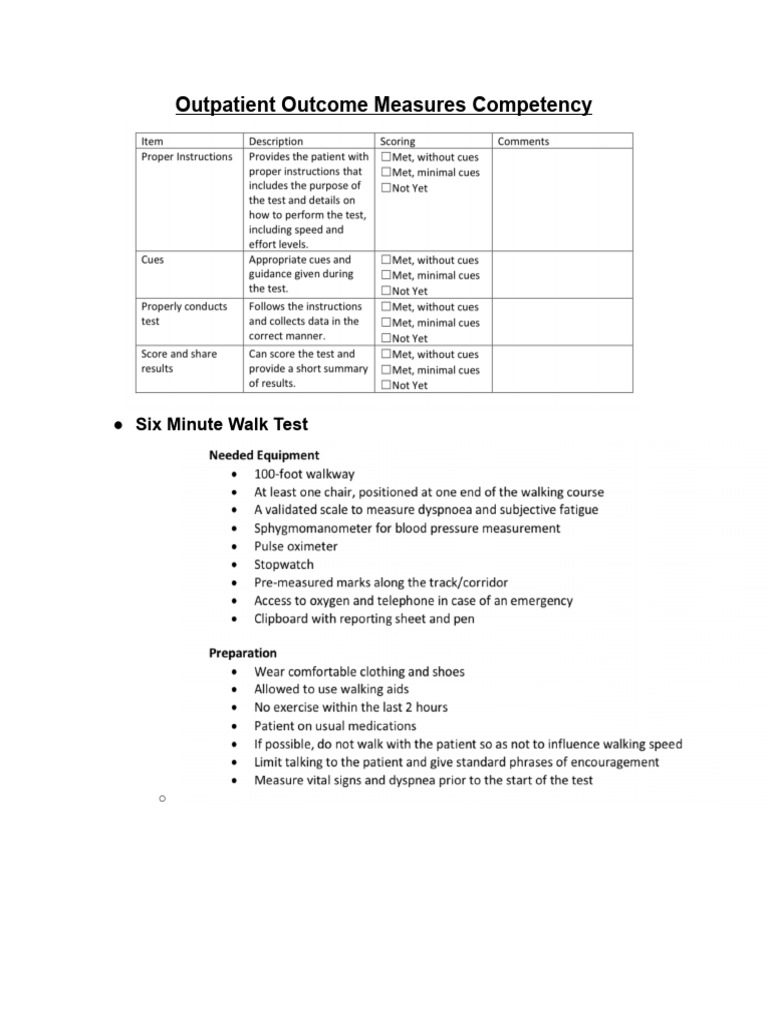 Outpatient Outcome Measures Competency PDF | PDF