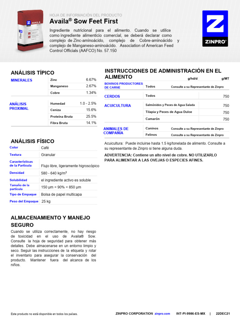 Availa Sow Int Pi 9986 Mx | PDF