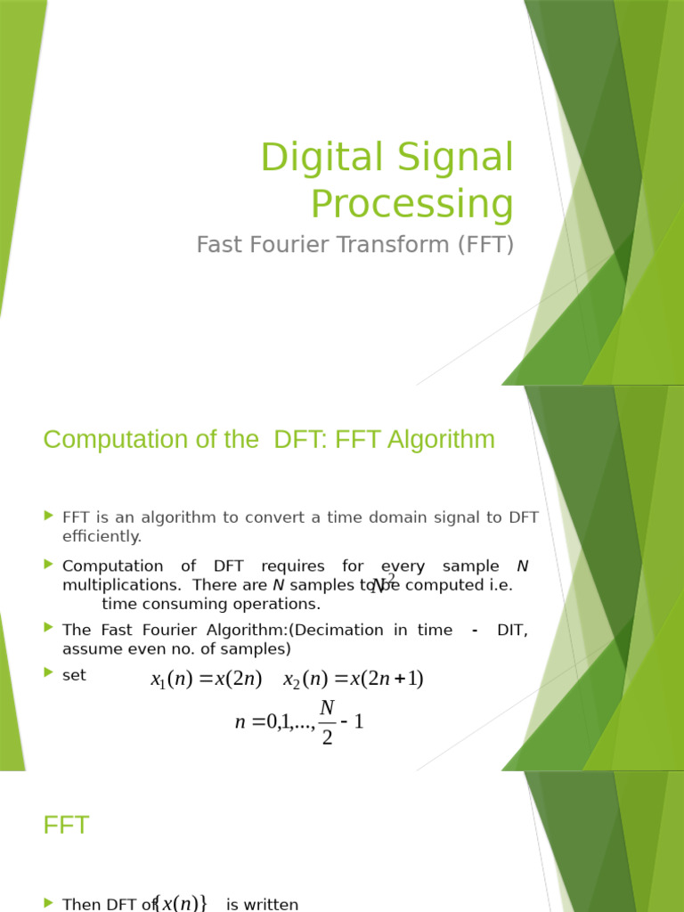 DSP 7 (Fast Fourier Transform) | PDF | Fast Fourier Transform ...
