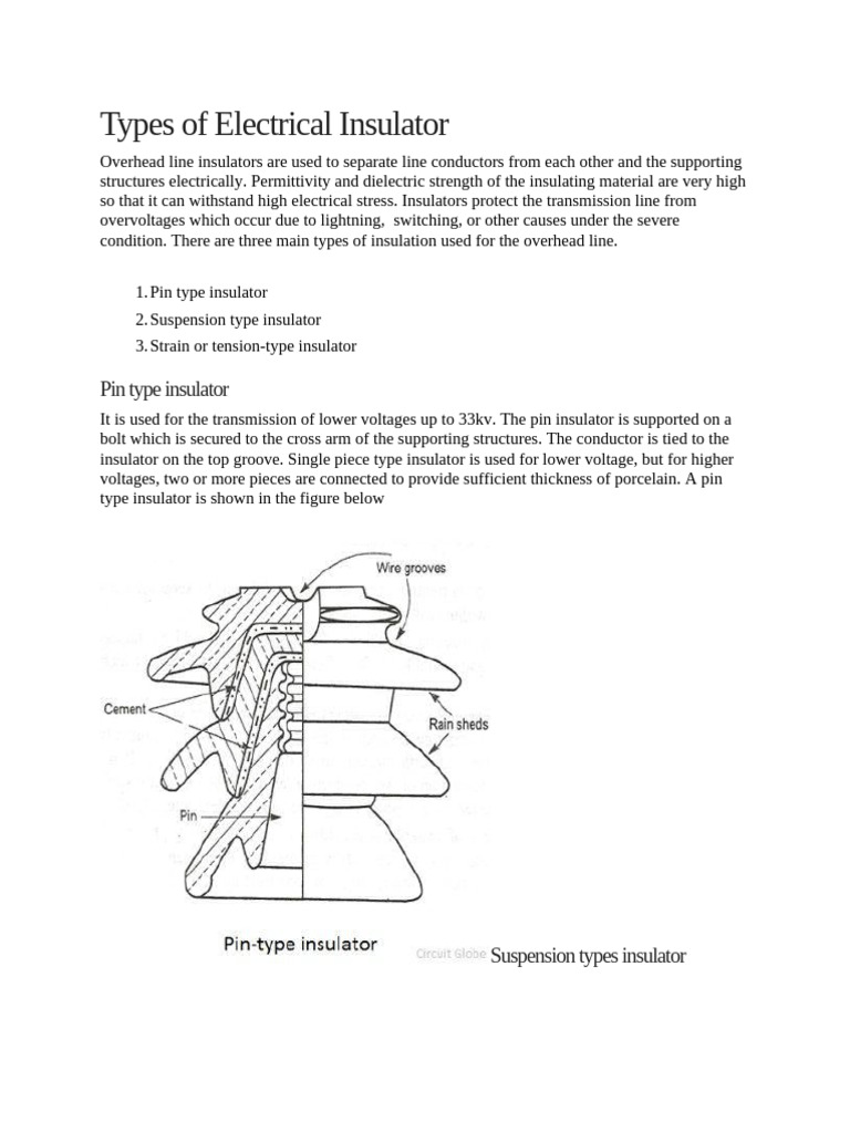 Types of Electrical Insulator | PDF | Insulator (Electricity ...
