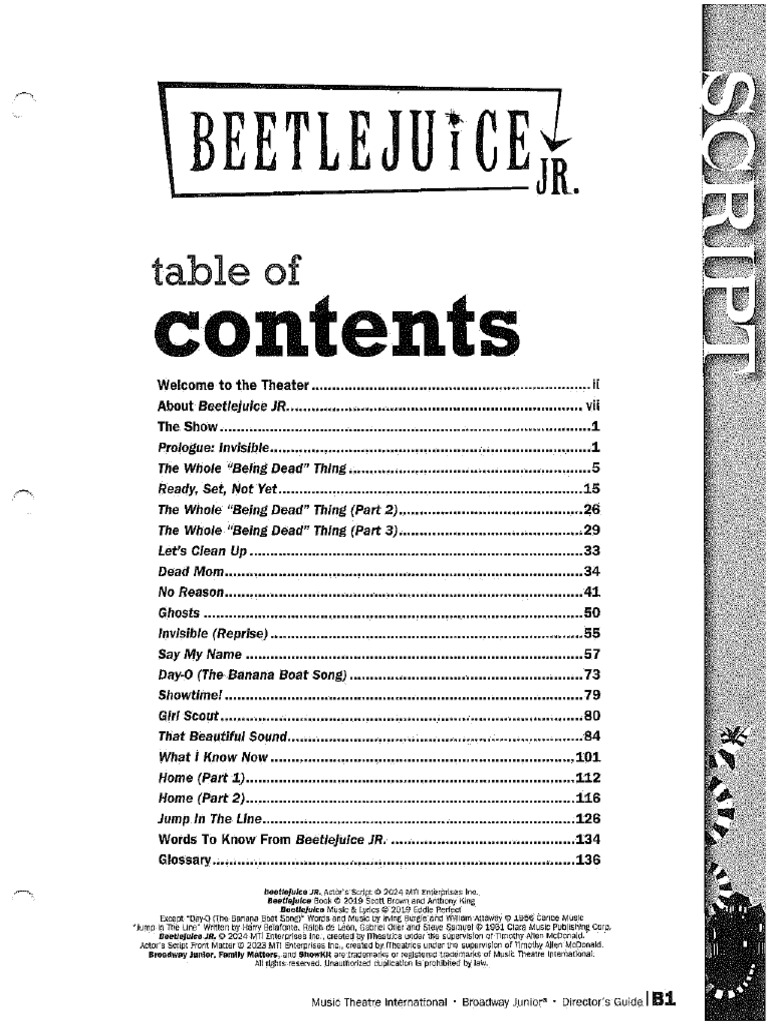 Beetlejuice Jr. Script | PDF