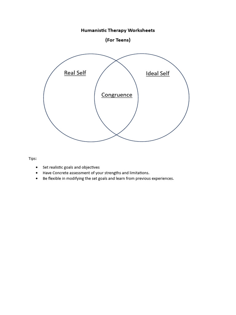 Humanistic Therapy Worksheets For Teens | PDF