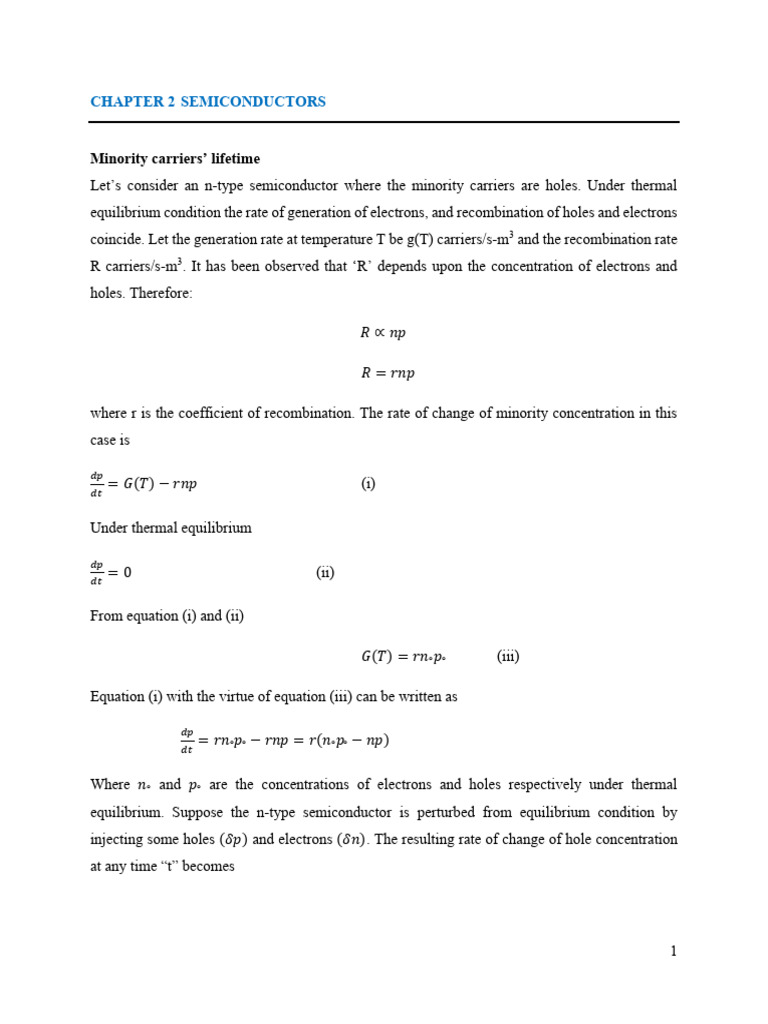 Chapter 2 Semiconductors | PDF | Electricity | Physical Chemistry