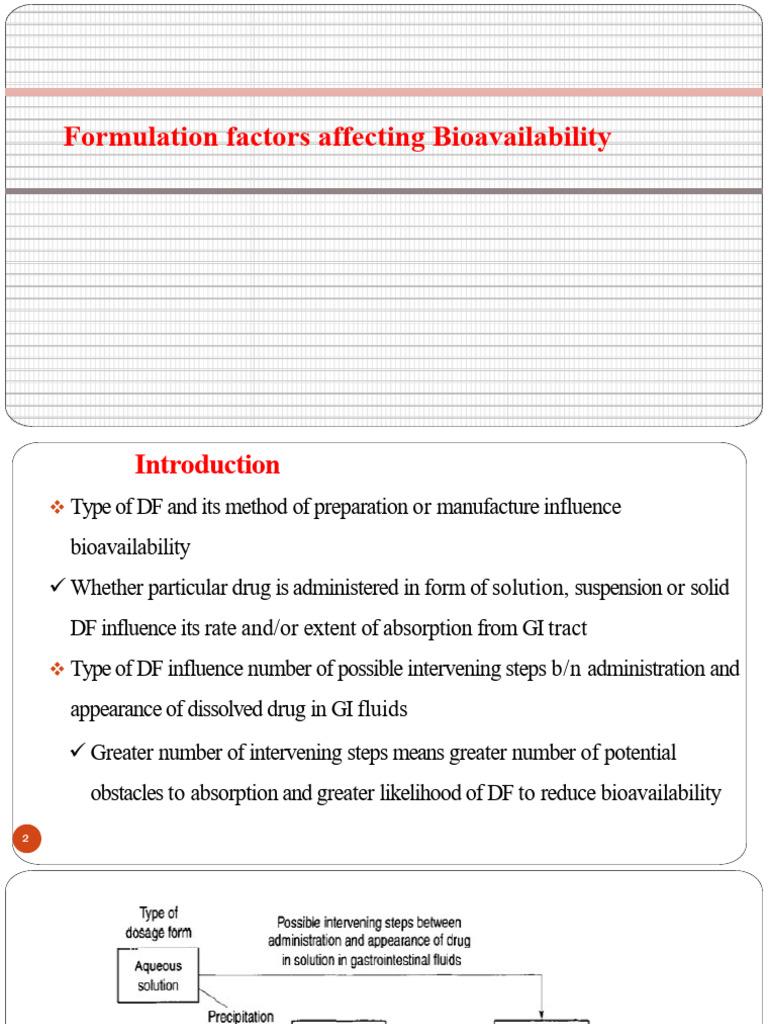 Chapter 4 - Formulation Factors Affecting Bioavailability | PDF ...