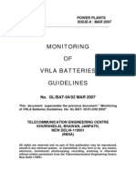 Monitoring of VRLA Batteries