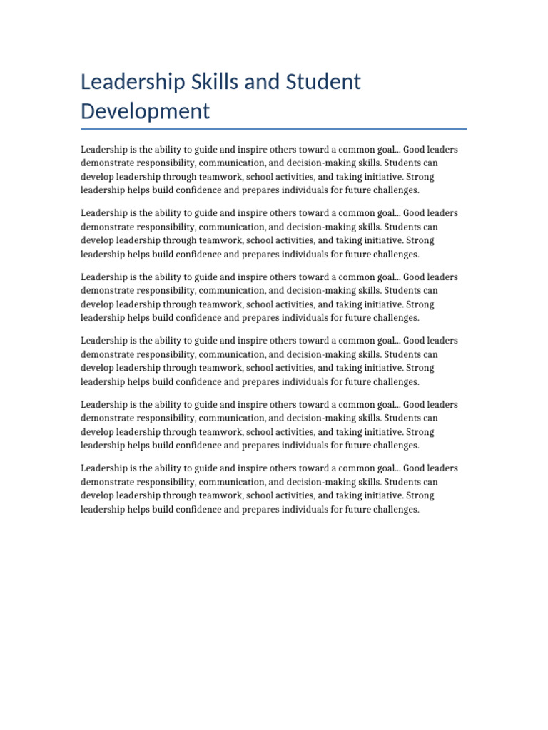 Leadership Skills | PDF