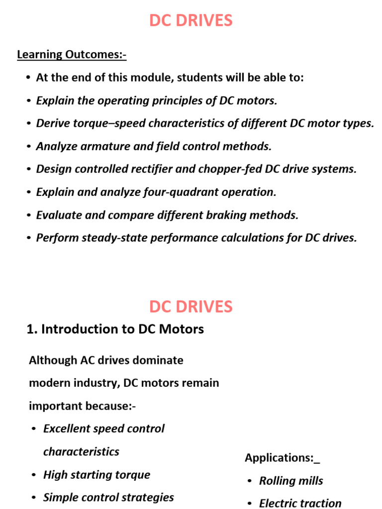 Module 3 DC Motor Drives 18 Hour Lecture | PDF | Electric Motor | Rectifier