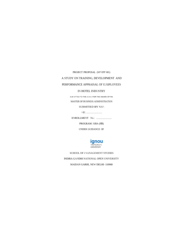 IGNOU MBA Synopsis Front Page | PDF