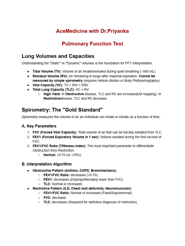 Pulmonary Function Test | PDF | Exhalation | Respiration