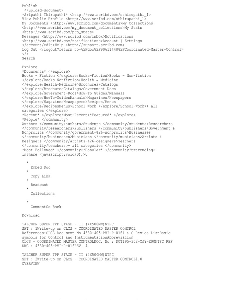 Coordinated Master Control | PDF | Boiler | Switch