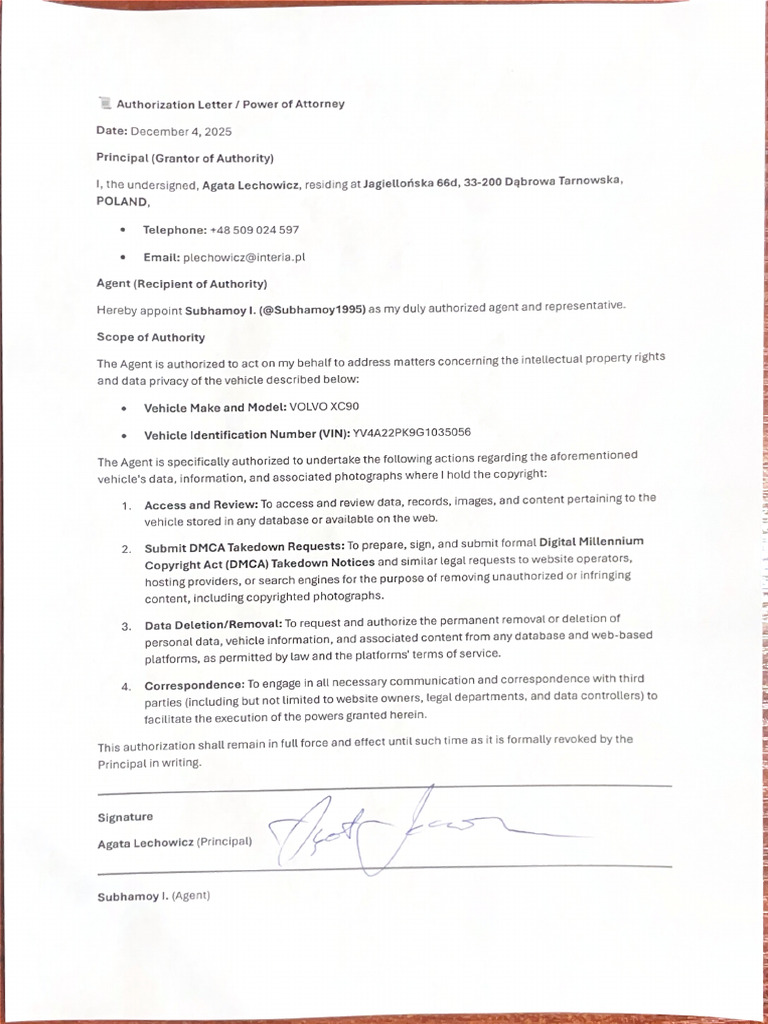 E. Authorization Letter Power of Attorney | PDF