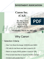 Canon Inc. (CAJ) : By: Dan Coyne Patrick Burgess Harry Wang Stephen Kretz Wednesday, March 28, 2007