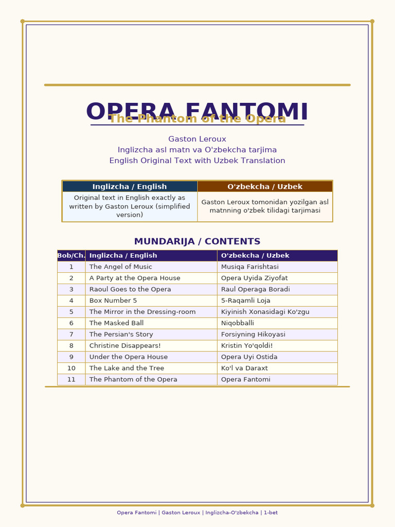 Opera Fantomi Ikki Tilli-1 | PDF | Erik (The Phantom Of The Opera ...