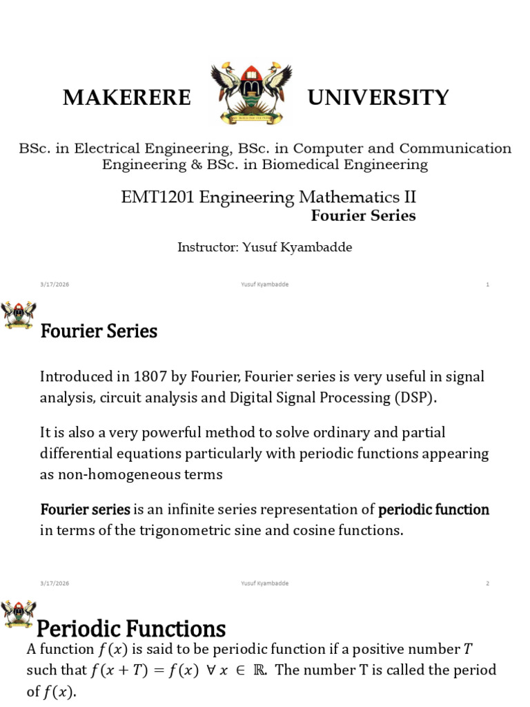 Introduction To Fourier Series | PDF | Trigonometric Functions ...