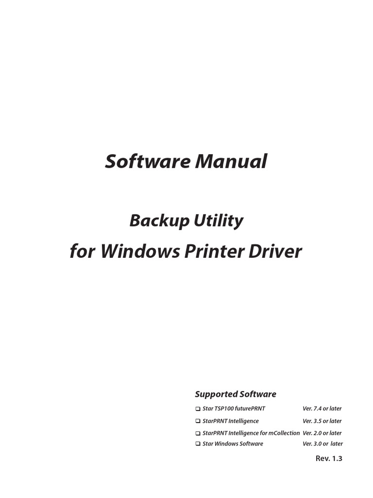 Backup Utility For Windows Printer Driver en | PDF | Windows 8.1 ...