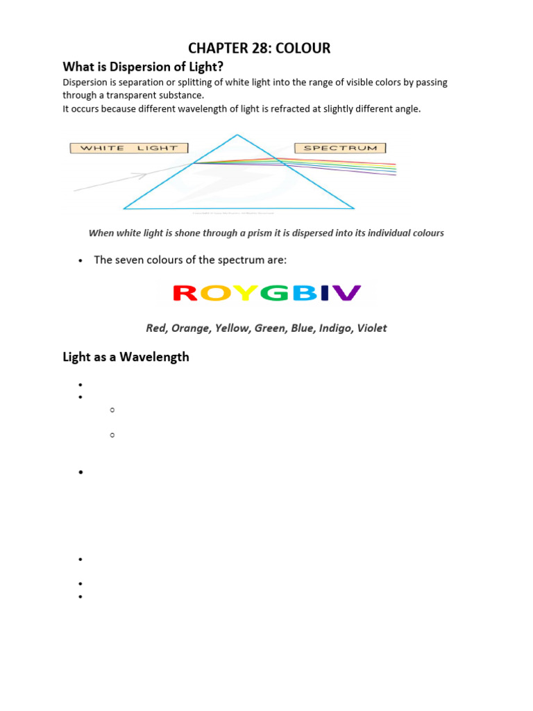 Grade 8 Ch-28 Colours Notes25-26 | PDF