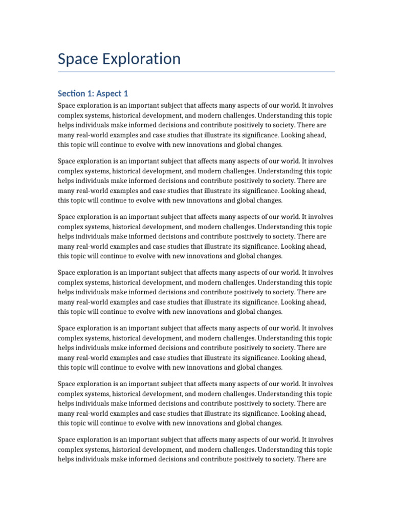 Space Exploration | PDF