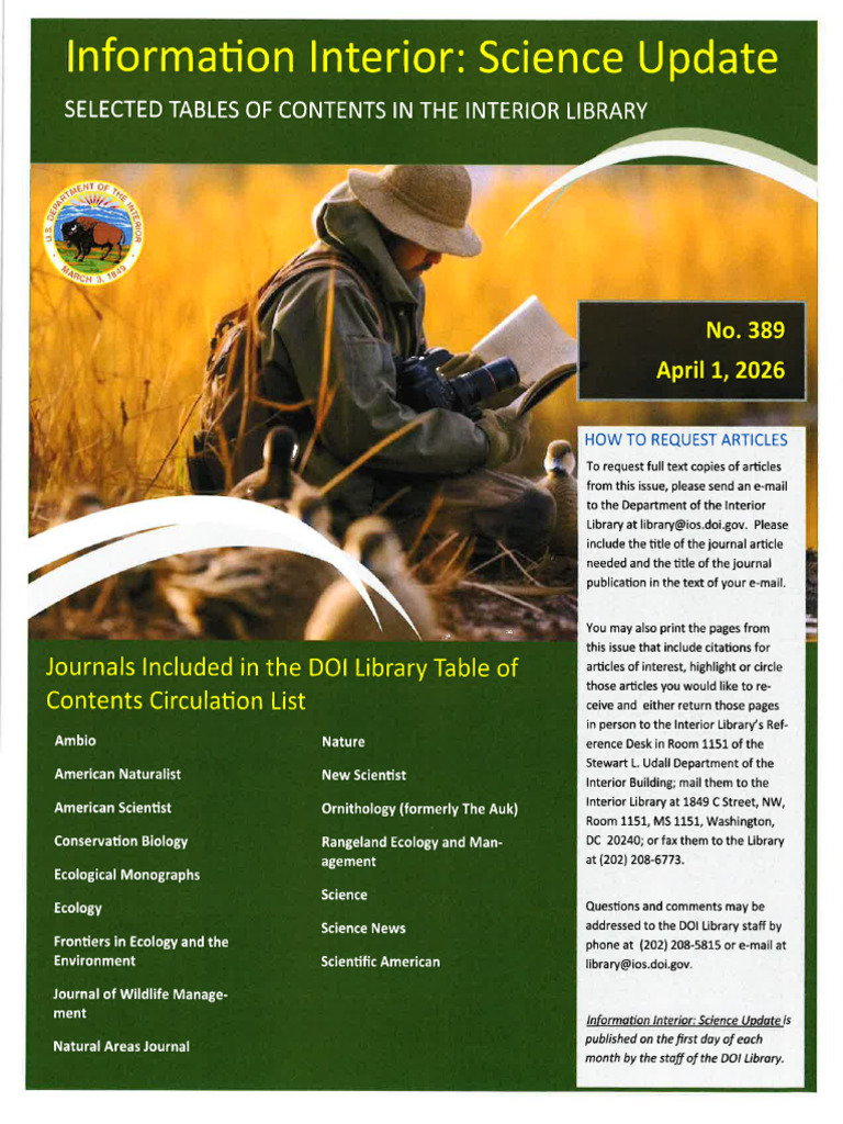 DOI Library Science Update - Apr 2026 | PDF