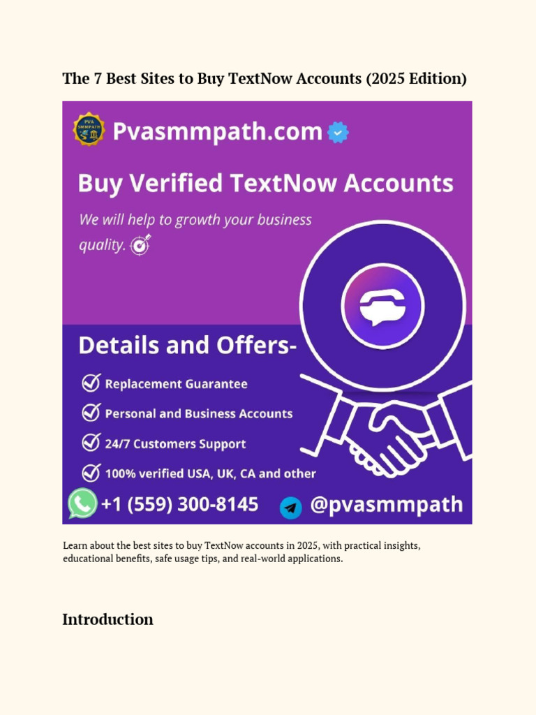 The 7 Best Sites To Buy TextNow Accounts (2025 Edition) | PDF ...